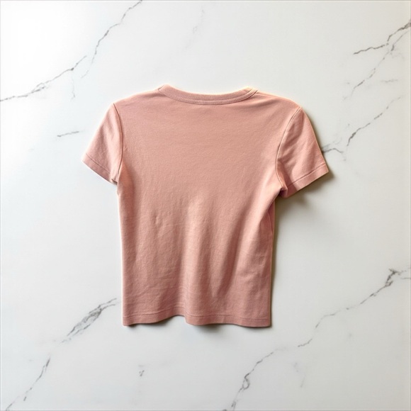[WOMEN] UNIQLO U Fitted T-Shirt S Beige Pink 100% Cotton - Picture 4 of 8